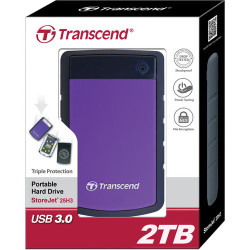 Transcend StoreJet 2TB Portable Hard Drive Purple