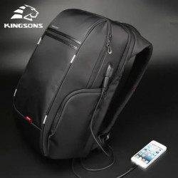 Kingsons KS3140W 15.6 inches City Elite series Laptop Backpack Water proof, USB Charging port - Black