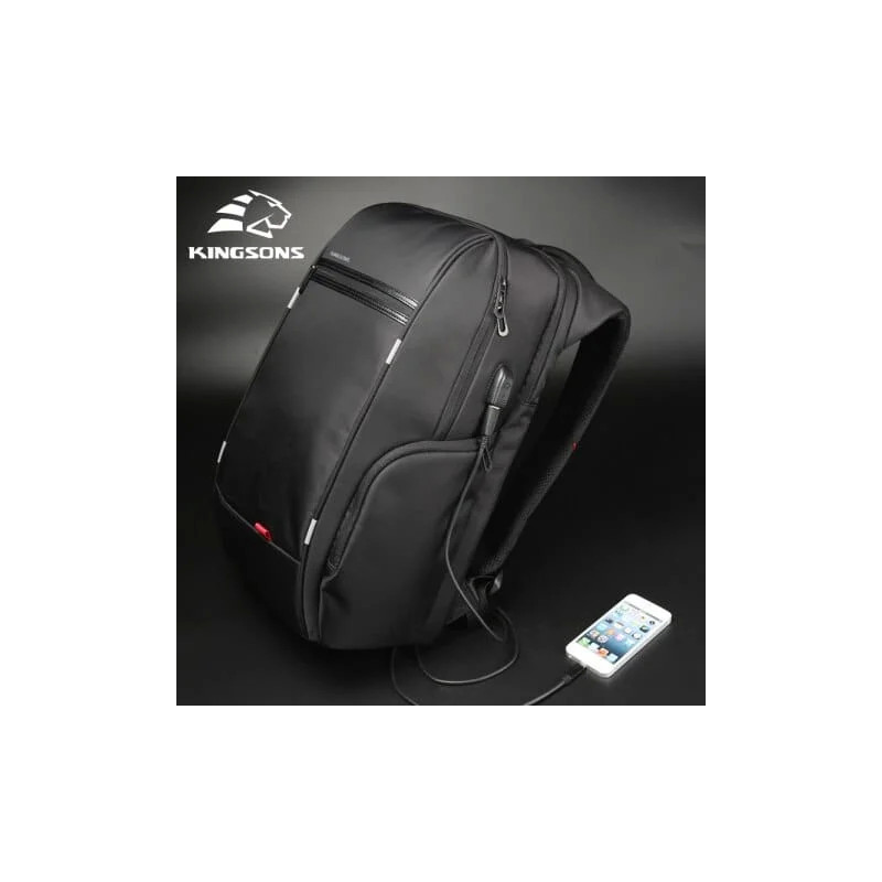Kingsons KS3140W 15.6 inches City Elite series Laptop Backpack Water proof, USB Charging port - Black
