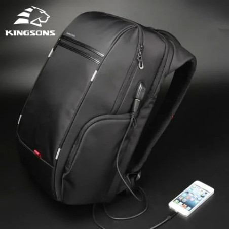 Kingsons KS3140W 15.6 inches City Elite series Laptop Backpack Water proof, USB Charging port - Black