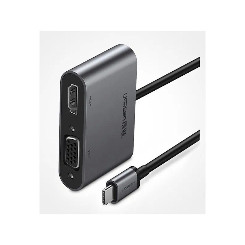 UGREEN CM162 4 -In -1 USB-C to HDMI + VGA +USB 3.0 Adapter with PD(100W)-Space Gray UGREEN CM162 4 -In -1 USB-C to HDMI + VGA +USB 3.0 Adapter with PD(100W)-Space Gray