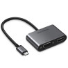 UGREEN CM162 4 -In -1 USB-C to HDMI + VGA +USB 3.0 Adapter with PD(100W)-Space Gray