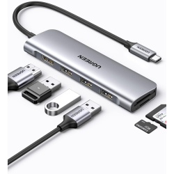 UGREEN CM511 6 -In- 1 Docking Station- USB-C To 3*USB 3.0 A/SD/TF/100W PD Power Converter
