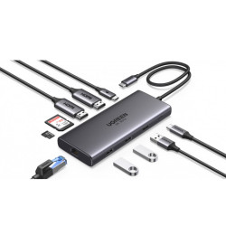 UGREEN CM639 10 -In -1 Docking Station- USB-C to 1*USB 3.0 /2*USB 2.0/ USB-C3.0/ 2*HDMI / RJ45 Gigabit/SD&TF /100W PD port Conve