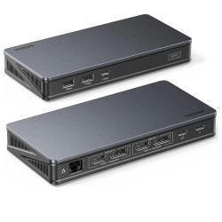UGREEN CM615 9 -In -1 Docking Station- USB-C to 2*USB 3.2/1*USB-C3.2/ 2*HDMI/ 2*DP/ RJ45 Gigabit/ 100w PD port Converter