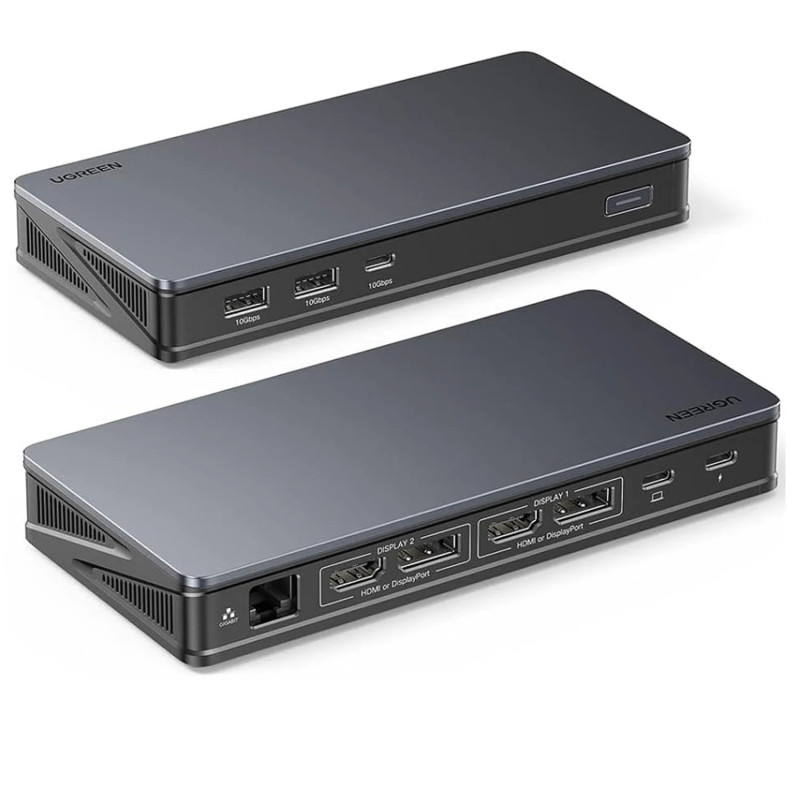 UGREEN CM615 9 -In -1 Docking Station- USB-C to 2*USB 3.2/1*USB-C3.2/ 2*HDMI/ 2*DP/ RJ45 Gigabit/ 100w PD port Converter UGREEN CM615 9 -In -1 Docking Station- USB-C to 2*USB 3.2/1*USB-C3.2/ 2*HDMI/ 2*DP/ RJ45 Gigabit/ 100w PD port Converter
