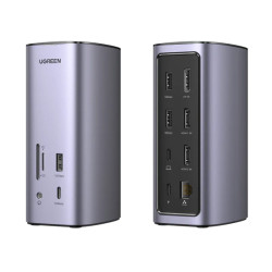 UGREEN CM681 12 In 1 PRO Docking Station-USB-C to 2*USB 3.0 /1*USB3.2/ 1*USB-C3.2/ 2*HDMI / 1*DP/ RJ45 Gigabit/ SD&TF/ 3.5mm/ 10