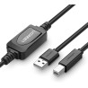 UGREEN US122 USB 2.0 A Male to B Male Active Printer Cable 10m (Black)