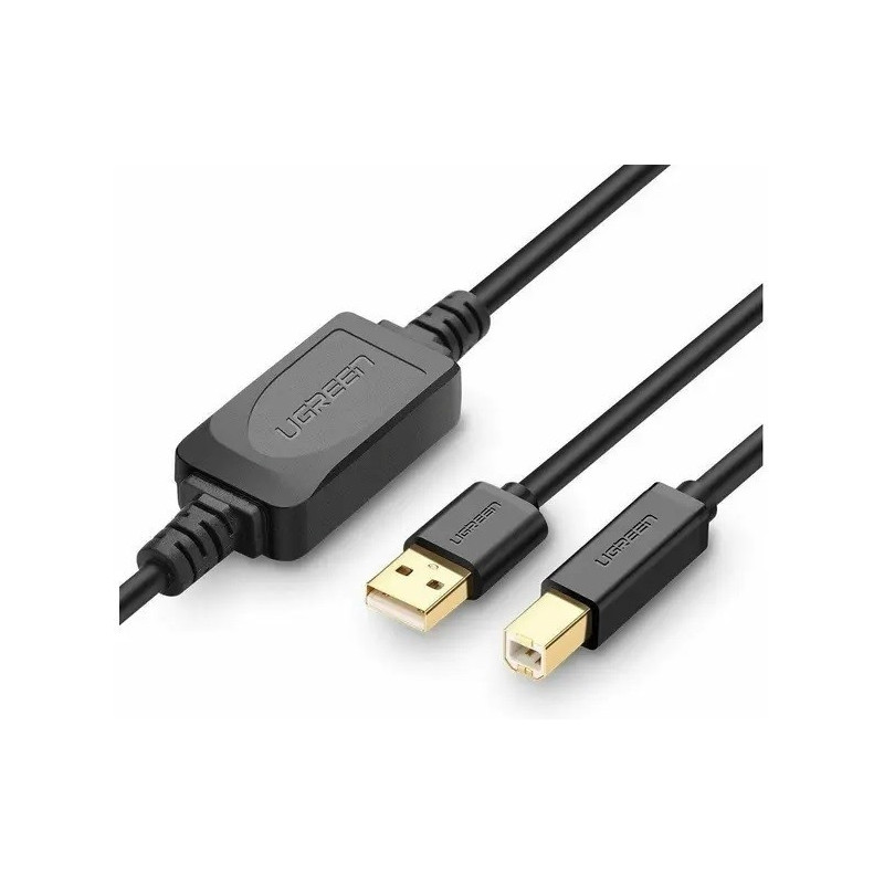 UGREEN US122 USB 2.0 A Male to B Male Active Printer Cable 15m (Black) UGREEN US122 USB 2.0 A Male to B Male Active Printer Cable 15m (Black)