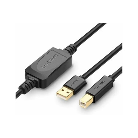 UGREEN US122 USB 2.0 A Male to B Male Active Printer Cable 15m (Black)