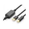 UGREEN US122 USB 2.0 A Male to B Male Active Printer Cable 15m (Black)