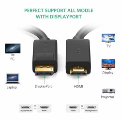 UGREEN DP101 Display Port Male To HDMI Male Cable- 5m