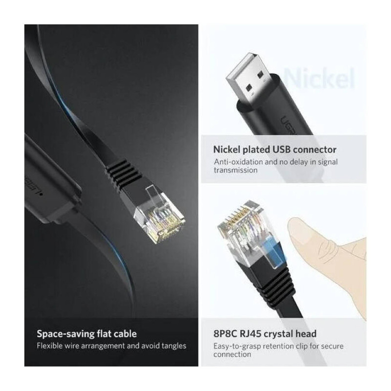 UGREEN CM204 USB-A To RJ45 Console Cable 1.5M UGREEN CM204 USB-A To RJ45 Console Cable 1.5M