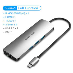 VEN THAHB Vention USB-C MULTI-FUNCTIONAL 9 in 1 DOCKING STATION