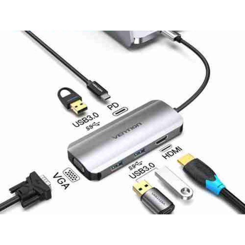 VEN CNCHB Vention USB-C MULTI-FUNCTIONAL 6 in 1 DOCKING STATION VEN CNCHB Vention USB-C MULTI-FUNCTIONAL 6 in 1 DOCKING STATION