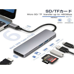 LW-DOCK-61A Light Wave USB-C MULTI-FUNCTIONAL 6-in-1 Docking Station