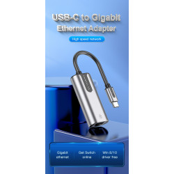VEN CFNHB Vention USB-C TO GIGABYTE ETHERNET Adapter 0.15M Gray Aluminum Alloy Type