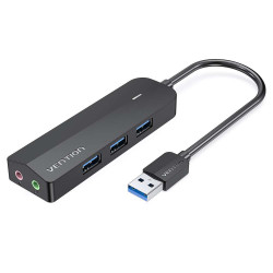 VEN CHTBB Vention 4-Port USB 3.0 Hub with Type C & USB 3.0 2-in-1 Interface and Power Supply 0.15M ABS Type
