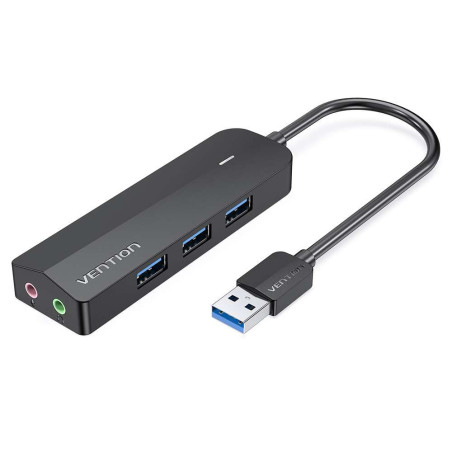 VEN CHTBB Vention 4-Port USB 3.0 Hub with Type C & USB 3.0 2-in-1 Interface and Power Supply 0.15M ABS Type