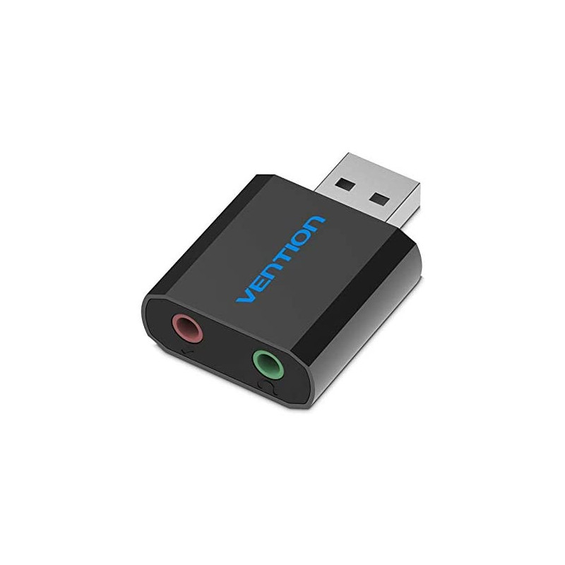 VEN VAB-S17-B Vention USB External Sound Card Black Metal Type VEN VAB-S17-B Vention USB External Sound Card Black Metal Type