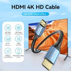 VEN ALHSG Vention HDMI Male to Male 4K HD Cable Aluminum Alloy Type 1.5M Blue