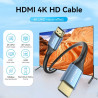 VEN ALHSG Vention HDMI Male to Male 4K HD Cable Aluminum Alloy Type 1.5M Blue
