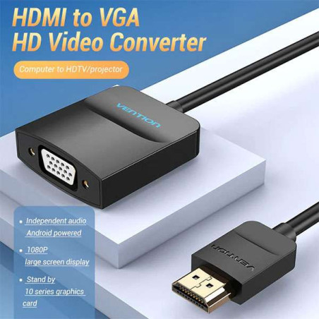 VEN 42154 Vention HDMI to VGA Converter 0.15M Black