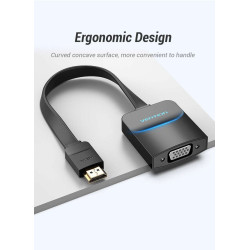 VEN 74345 Vention Flat HDMI to VGA Converter 0.15M Black