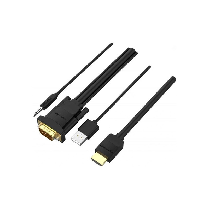 VEN ABIBG Vention HDMI to VGA Cable with Audio Output & USB Power Supply 1.5M