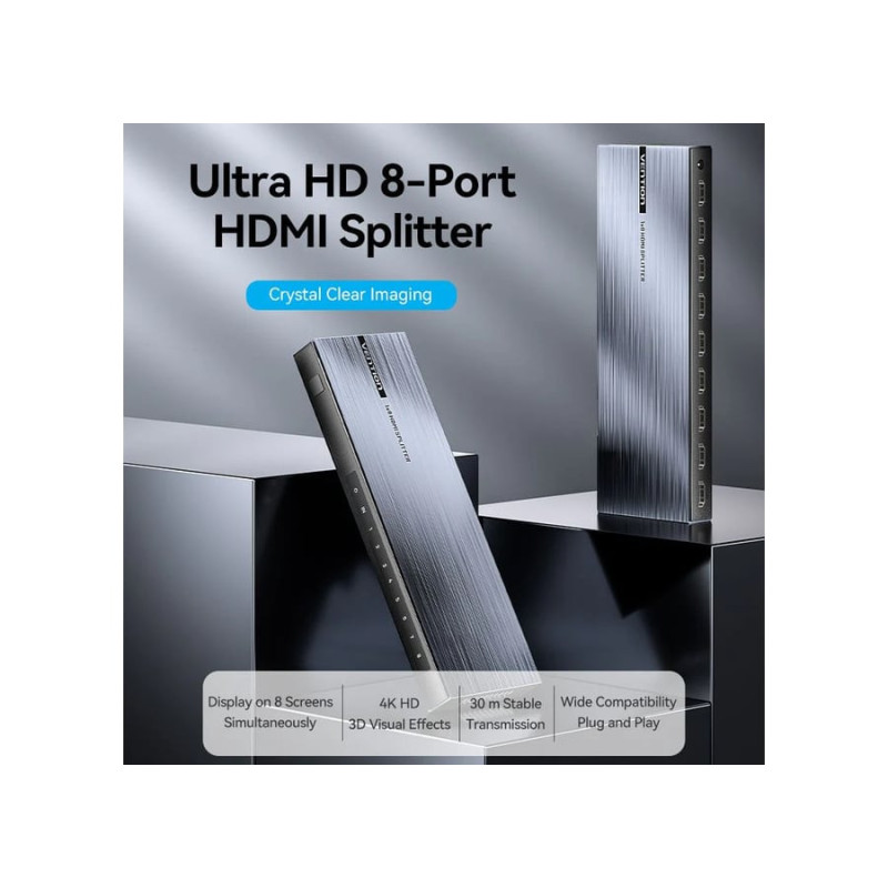 VEN AKQB0 Vention 1 in 8 Out HDMI Splitter Black VEN AKQB0 Vention 1 in 8 Out HDMI Splitter Black