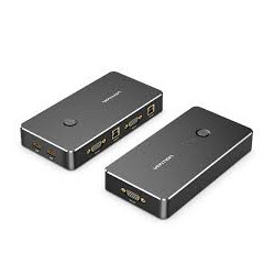 VEN DBEB0 Vention 2 in 1 Out VGA KVM Switch Black Metal Type