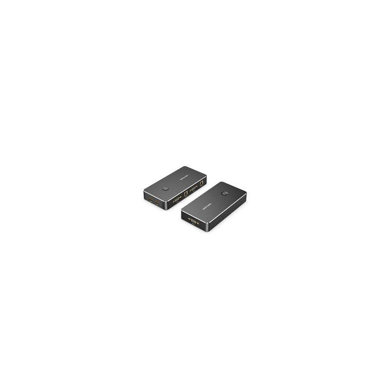 VEN DBEB0 Vention 2 in 1 Out VGA KVM Switch Black Metal Type VEN DBEB0 Vention 2 in 1 Out VGA KVM Switch Black Metal Type
