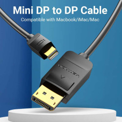 VEN HAABG Vention Mini DisplayPort to DisplayPort Cable 1.5M Black