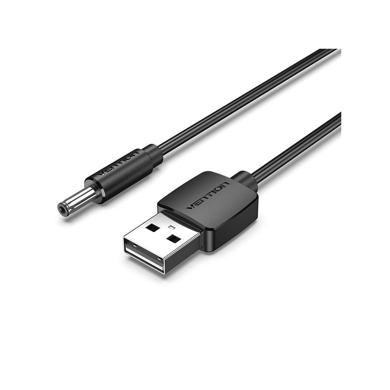 VEN CEXBG Vention USB to 3.5mm Barrel Jack 5V DC Power Cable Black 1.5m