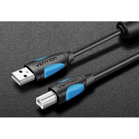 VEN VAS-A16-B1000 Vention USB2.0 A Male to B Male Print Cable with 2*Ferrite Core 10M Black