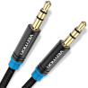 VEN P350AC150-B-M Vention Cotton Braided 3.5mm Male to Male Audio Cable 1.5M Black Metal Type