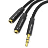 VEN BBSBY Vention 3.5mm Male to 2 *3.5 femaleFemale Stereo Splitter Cable 0.3M Black ABS Type