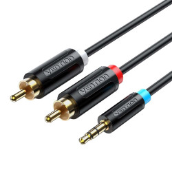 VEN BCLBG Vention 3.5MM Male to 2-Male RCA Adapter Cable 1.5M Black
