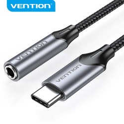VEN BGMHA Vention USB-C Male to 3.5MM Earphone Jack With DAC Adapter 0.1M Gray Aluminum Alloy Type