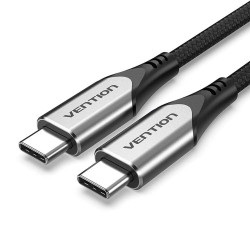VEN TAAHF Vention Cotton Braided USB-C to USB-C 3.1 Cable 1M Gray