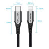 VEN TACHG Vention USB 2.0 C to Lightning Cable 1.5M Gray Aluminum Alloy Type