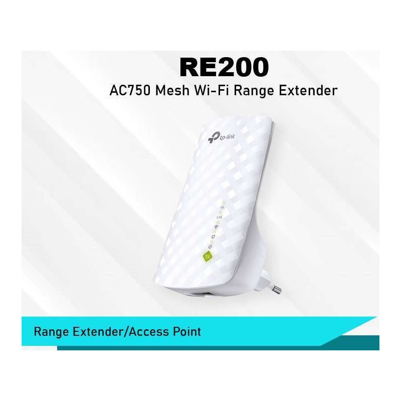 TP-Link TL-RE200 AC750 Mesh Wi-Fi Range Extender TP-Link TL-RE200 AC750 Mesh Wi-Fi Range Extender
