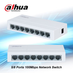 DAHUA SF1008L 8-Port Unmanaged Ethernet Switch WITH 10/100 Mbps adaptive ports